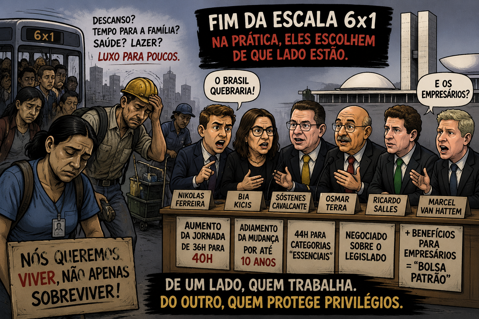 Debutados federais mais preocupados com os empresários do que com os trabalhadores brasileiros.