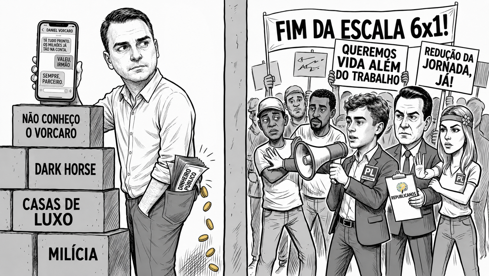 Flávio Bolsonaro. 6x1. Trabalhadores