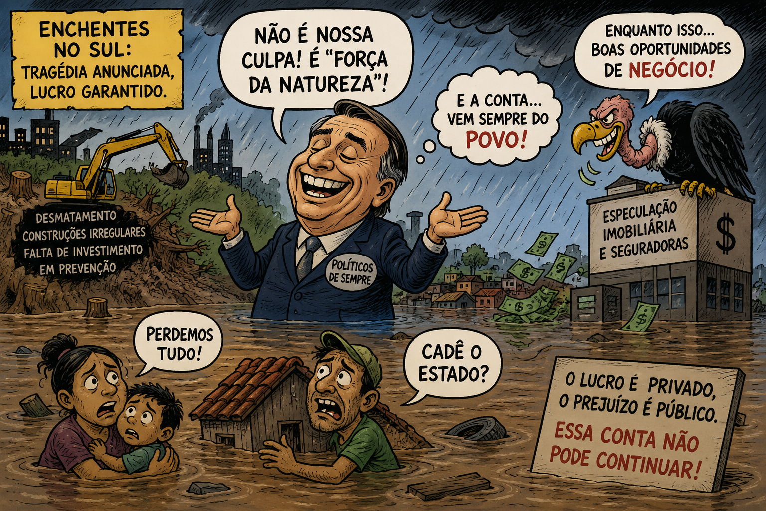 Charge: A hipocrisia dos políticos liberais