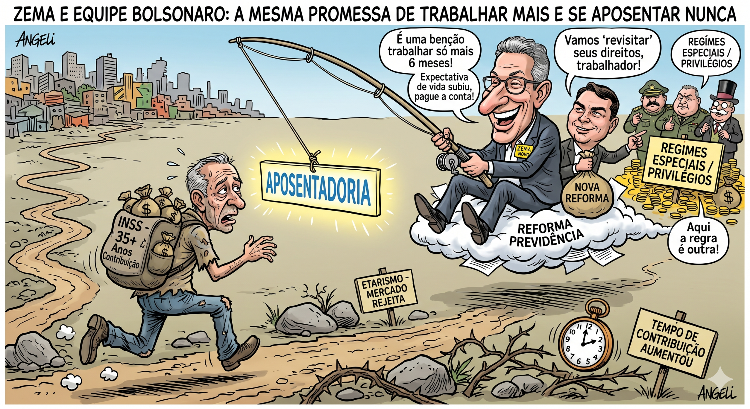 Charge sobre reforma da previdência